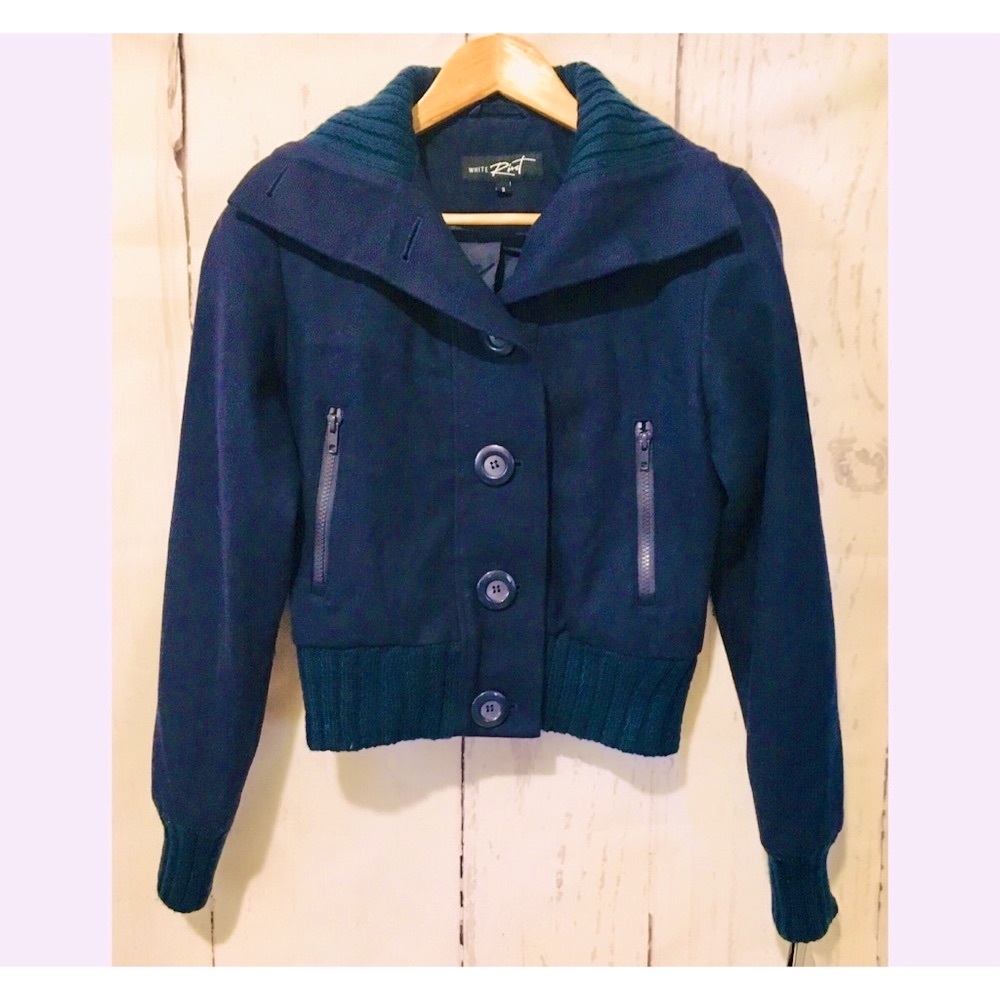 White Rivet Navy Jacket NWT Sz Sm